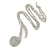 Large Clear Crystal Treble Clef/ Musical Note Pendant with Chunky Chain In Silver Tone - 70cm L - view 2