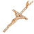 Statement Crystal Cross Pendant with Chunky Long Chain In Gold Tone - 70cm L - view 5