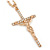 Statement Crystal Cross Pendant with Chunky Long Chain In Gold Tone - 70cm L - view 6