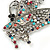 Multicoloured Beaded Butterfly Pendant with Long Chain In Silver Tone - 70cm L/ 4cm Ext - view 4
