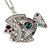 Multicoloured Beaded Fish Pendant with Long Chain In Silver Tone - 70cm L/ 5cm Ext - view 3