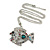 Multicoloured Beaded Fish Pendant with Long Chain In Silver Tone - 70cm L/ 5cm Ext - view 2