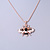Cute Clear Crystal, White/ Black Enamel Bee Pendant with Rose Gold Tone Snake Chain - 40cm L/ 6cm Ext - view 5