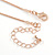 Cute Clear Crystal, White/ Black Enamel Bee Pendant with Rose Gold Tone Snake Chain - 40cm L/ 6cm Ext - view 6