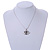 Cute Clear Crystal, Black/ White Enamel Bee Pendant with Rhodium Plated Snake Chain - 40cm L/ 6cm Ext - view 4