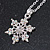 Christmas Clear/ Ab Snowflake Pendant with Silver Tone Chain - 40cm L/ 5cm Ext - view 4