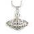 Clear Crystal Monarch Pendant with Silver Tone Chain - 38cm L/ 5cm Ext