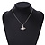 Clear Crystal Monarch Pendant with Silver Tone Chain - 38cm L/ 5cm Ext - view 2