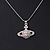 Clear Crystal Monarch Pendant with Silver Tone Chain - 38cm L/ 5cm Ext - view 6