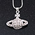 Clear Crystal Monarch Pendant with Silver Tone Chain - 38cm L/ 5cm Ext - view 3