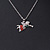 Christmas Crystal Guardian Angel Pendant with Silver Tone Chain - 40cm L/ 5cm Ext - view 4