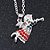 Christmas Crystal Guardian Angel Pendant with Silver Tone Chain - 40cm L/ 5cm Ext - view 3