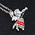 Christmas Crystal Guardian Angel Pendant with Silver Tone Chain - 40cm L/ 5cm Ext - view 6