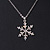 Christmas Clear/ AB Snowflake Pendant with Silver Tone Chain - 40cm L/ 5cm Ext - view 8