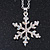Christmas Clear/ AB Snowflake Pendant with Silver Tone Chain - 40cm L/ 5cm Ext - view 3