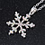 Christmas Clear/ AB Snowflake Pendant with Silver Tone Chain - 40cm L/ 5cm Ext - view 9