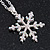 Christmas Clear/ AB Snowflake Pendant with Silver Tone Chain - 40cm L/ 5cm Ext - view 4