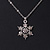Christmas Clear Snowflake Pendant with Silver Tone Chain - 40cm L/ 5cm Ext - view 5