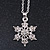 Christmas Clear Snowflake Pendant with Silver Tone Chain - 40cm L/ 5cm Ext - view 3