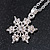 Christmas Clear Snowflake Pendant with Silver Tone Chain - 40cm L/ 5cm Ext - view 4