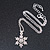 Christmas Clear Snowflake Pendant with Silver Tone Chain - 40cm L/ 5cm Ext - view 6