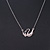 Delicate Crystal Double Swan Pendant With Silver Tone Chain - 42cm L/ 5cm Ext - view 3