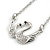 Delicate Crystal Double Swan Pendant With Silver Tone Chain - 42cm L/ 5cm Ext - view 4