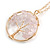 'Tree Of Life' Open Round Pendant Rose Quartz Semiprecious Stones with Gold Tone Chain - 44cm - view 3