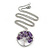 'Tree Of Life' Open Round Pendant Amethyst Semiprecious Stones with Silver Tone Chain - 44cm - view 4