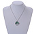 'Tree Of Life' Open Round Pendant Jade Semiprecious Stones with Silver Tone Chain - 44cm - view 2