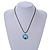 Delicate Round Glass Butterfly (Two-sided) Pendant with Black Cord (Blue/ Black/ Yellow) - 42cm L/ 5cm Ext - view 2