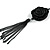 Romantic Rose Motif Chain Tassel Pendant with Black Tone Chain Necklace - 70cm L/ 7cm Ext/ 13cm Pendant - view 4