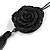 Romantic Rose Motif Chain Tassel Pendant with Black Tone Chain Necklace - 70cm L/ 7cm Ext/ 13cm Pendant - view 5
