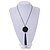 Romantic Rose Motif Chain Tassel Pendant with Black Tone Chain Necklace - 70cm L/ 7cm Ext/ 13cm Pendant - view 2