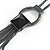 Long Chain Tassel Black Glass Bead Pendant with Black Tone Metal Chain Necklace - 72cm L/ 7cm Ext/ 14cm Pendant - view 4