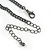 Long Chain Tassel Black Glass Bead Pendant with Black Tone Metal Chain Necklace - 72cm L/ 7cm Ext/ 14cm Pendant - view 6