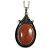 Victorian Style Brown Goldstone Oval Pendant with Silver Tone Chain - 70cm Long - view 3
