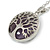 Round Amethyst Stone Tree Of Life Pendant with Silver Tone Chain - 70cm Long - view 5
