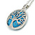 Round Turquoise Stone Tree Of Life Pendant with Silver Tone Chain - 70cm Long - view 8