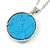 Round Turquoise Stone Tree Of Life Pendant with Silver Tone Chain - 70cm Long - view 4