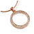 23mm Clear Crystal Eternity Circle of Love Pendant with Snake Type Chain In Rose Gold - 44cm L/ 5cm Ext - view 4