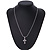 Small Clear Crystal Cross Pendant with Snake Type Chain In Silver Tone - 44cm L/ 4cm Ext - view 2