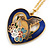 Multicoloured Enamel Heart Pendant with Gold Tone Chain - 44cm L/ 5cm Ext - view 4