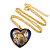 Multicoloured Enamel Heart Pendant with Gold Tone Chain - 44cm L/ 5cm Ext - view 2