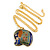 Multicoloured Enamel Elephant Pendant with Gold Tone Chain - 44cm L/ 5cm Ext - view 2