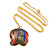 Multicoloured Enamel Elephant Pendant with Gold Tone Chain - 44cm L/ 5cm Ext - view 4