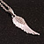 Small Crystal Wing Pendant with Silver Tone Chain - 42cm L/ 4cm Ext - view 7