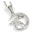 Unicorn on The Moon Small Pendant with Silver Tone Chain - 42cm L/ 4cm Ext - view 7