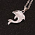 25mm Tall/ Small Crystal Dolphin Pendant with Chain in Silver Tone - 40cm L/ 4cm Ext - view 6