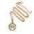 18mm D/ Clear Crystal Spider Pendant with Chain in Gold Tone - 40cm L/ 4cm Ext - view 2